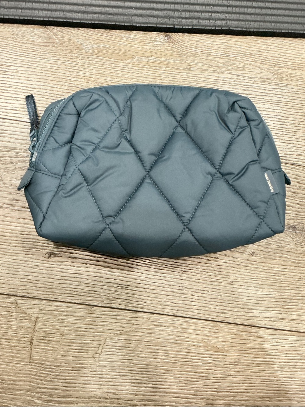 Vera Bradley Quilted Dark Slate Medium Cosmetic Bag